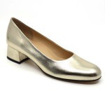 Brunate pump goud leder 32210